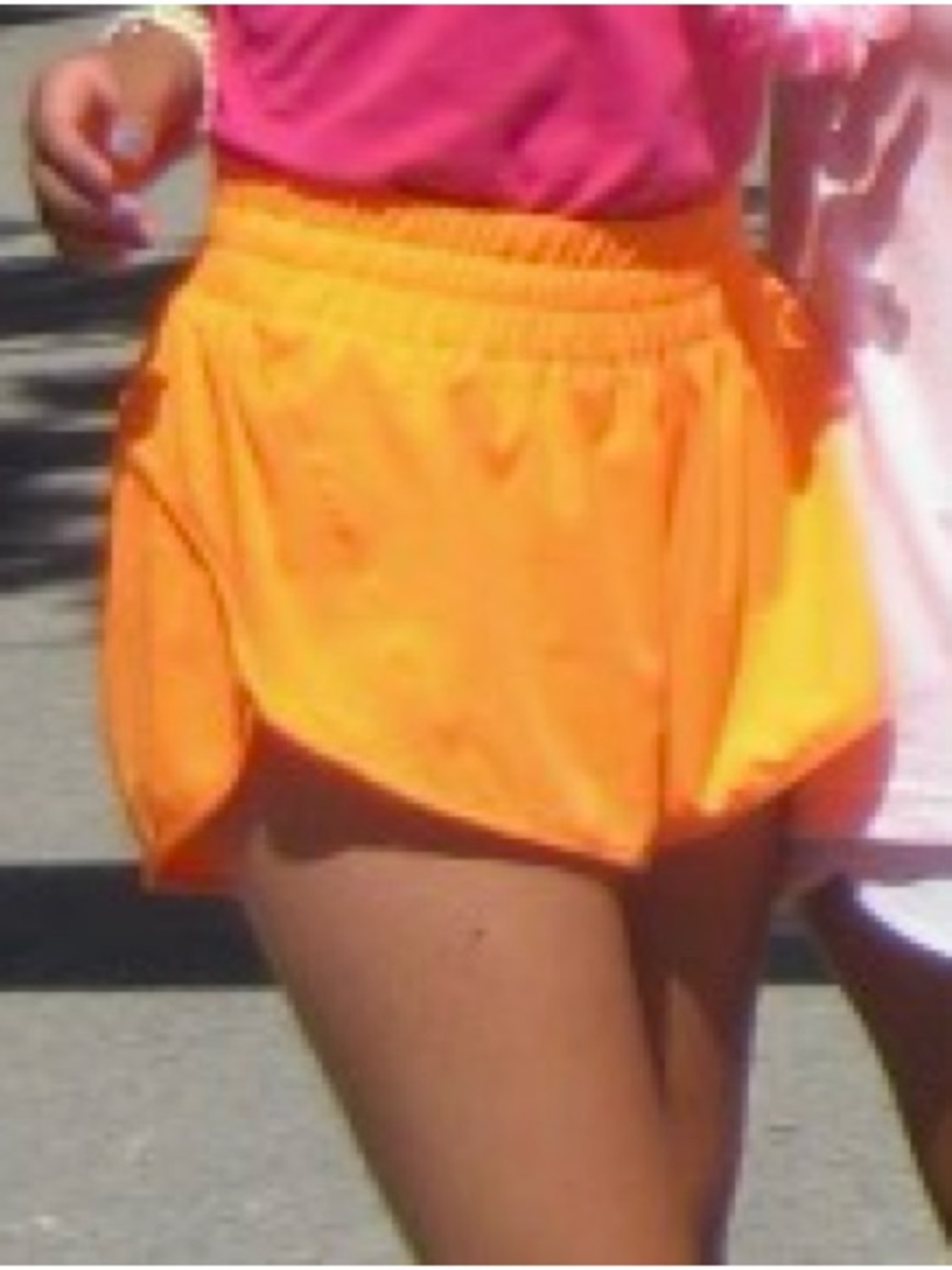 Amazon Women's Bright Orange Athletic Split-Hem Shorts